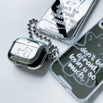 Sonia original airpods protective sleeves mirror plated silver plated silver small crowdsourced cute cat dog lovers headphone shell