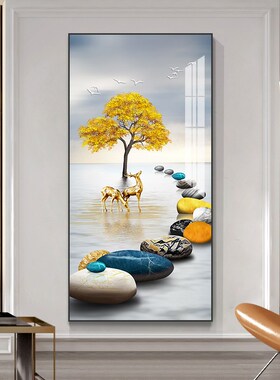 速发轻奢玄关装饰画寓户好大气背幻玄景墙入意走廊挂画客厅过道壁