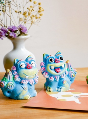 速发狮品狮风狮爷纪念三伴手礼桌面办公室装饰品百子摆件创意礼品