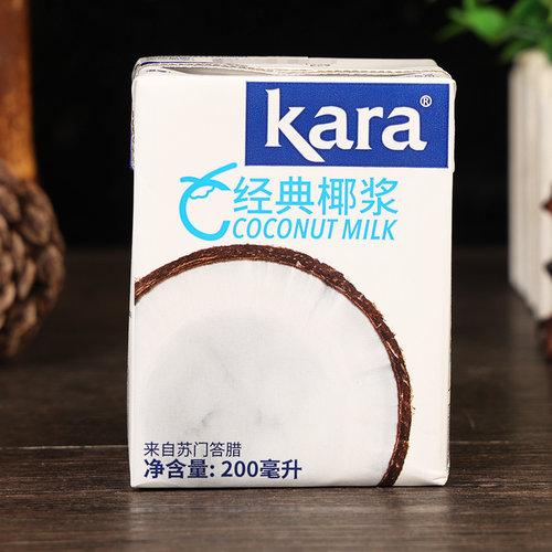 Kara佳乐经典椰浆200ml*25盒西米露饮品咖啡烘焙原料椰奶整箱商用 - 图0