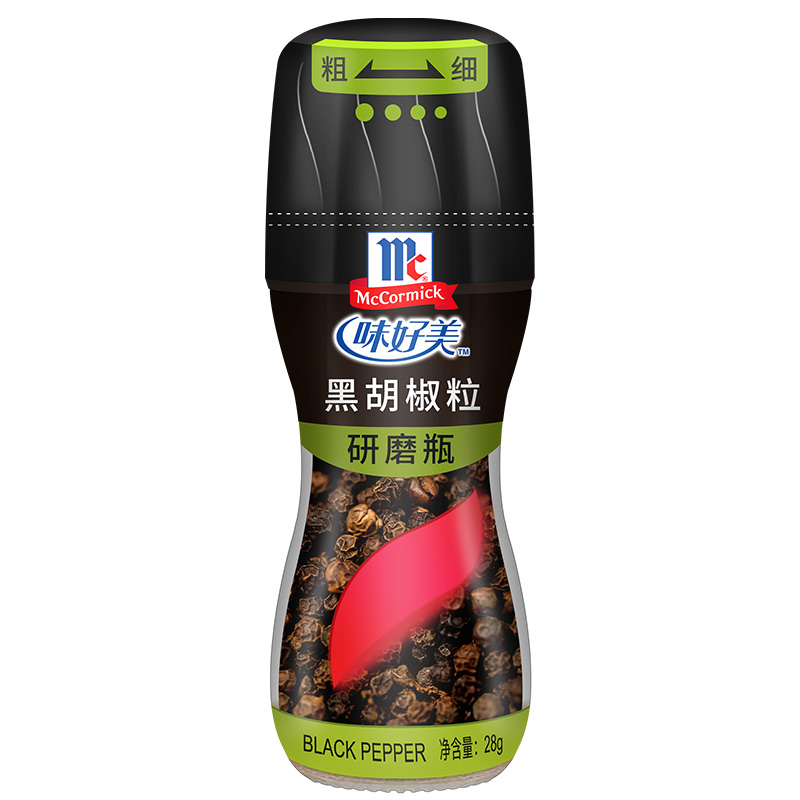 味好美黑胡椒粒带研磨器28g家用西餐牛排调料DIY碎胡椒粉白胡椒粒 - 图3