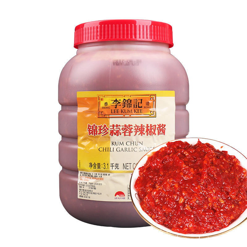 李锦记锦珍蒜蓉辣椒酱3.1kg*4大桶烧烤生蚝香辣蒜泥辣酱下饭商用-图3