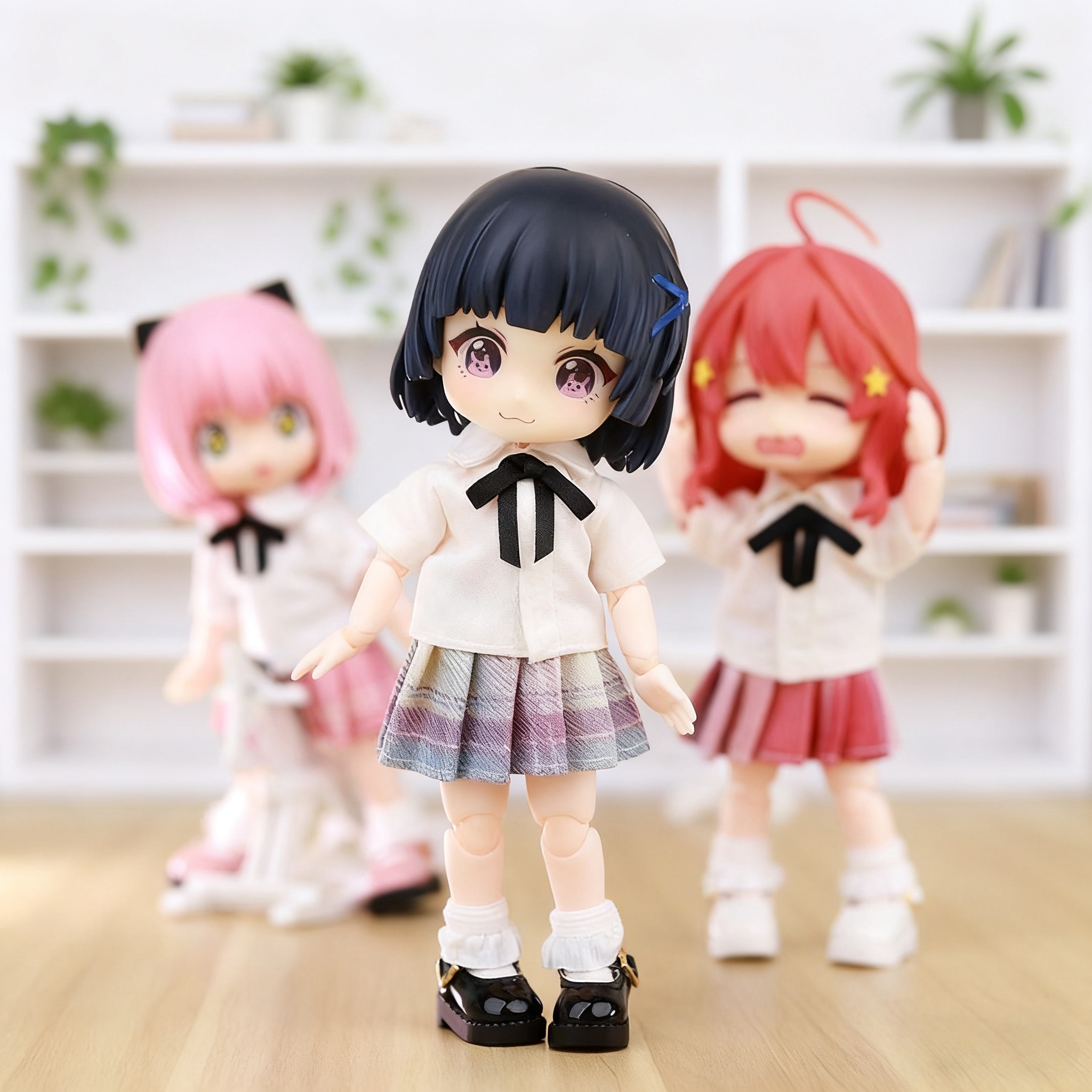 ob11娃衣 幼稚园 校园制服 衬衫 jk裙套装 p9 p10娃衣12分bjd娃衣 - 图1