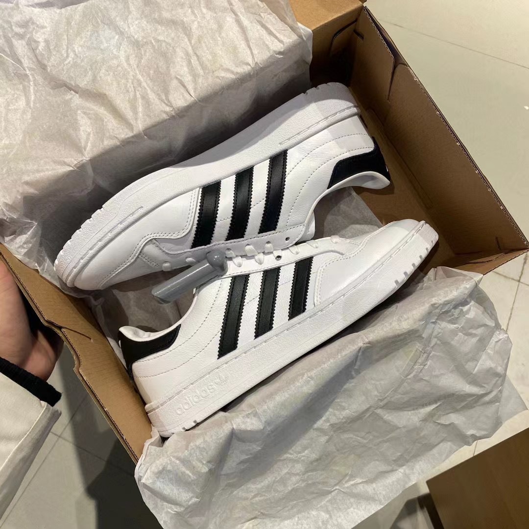 adidas三叶草男鞋秋TEAM COURT经典小白鞋轻便运动休闲板鞋EG9734 - 图2