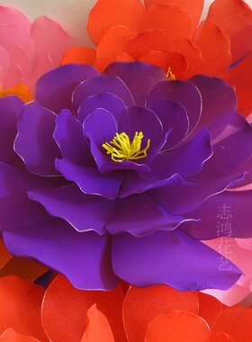 大牡丹花舞蹈表演场景布置丝网花