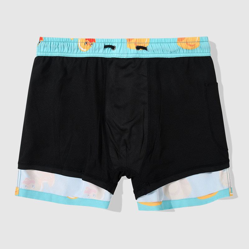 欧美ins潮牌小黄鸭印花短裤男沙滩裤速干双层防尴尬海边度假泳裤,淘宝优惠券,粉丝福利购,淘宝优惠卷