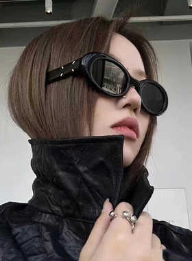 墨镜防紫外线椭圆猫眼街拍痞帅男