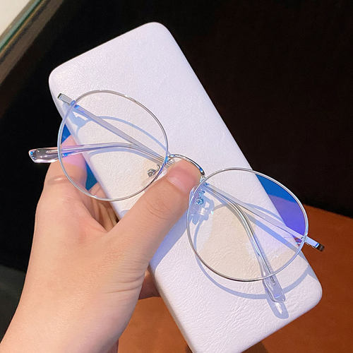 金边眼镜防蓝光超轻镜架网红小框复古圆框配眼镜网上配眼镜女小脸 - 图2