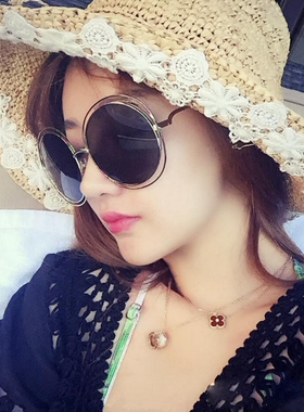 墨镜圆形大框太阳镜刘涛同款