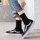 Black and white socks Ladies Midtime Stockings Summer Summer Summer Summer Cotton Cotton Long Tube Male INS Tide Pure Pile