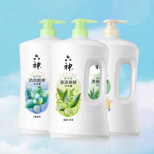 六神沐浴露持久留香清凉爽肤绿茶甘草1.5L大容量沐浴乳液男女家庭 - 图1