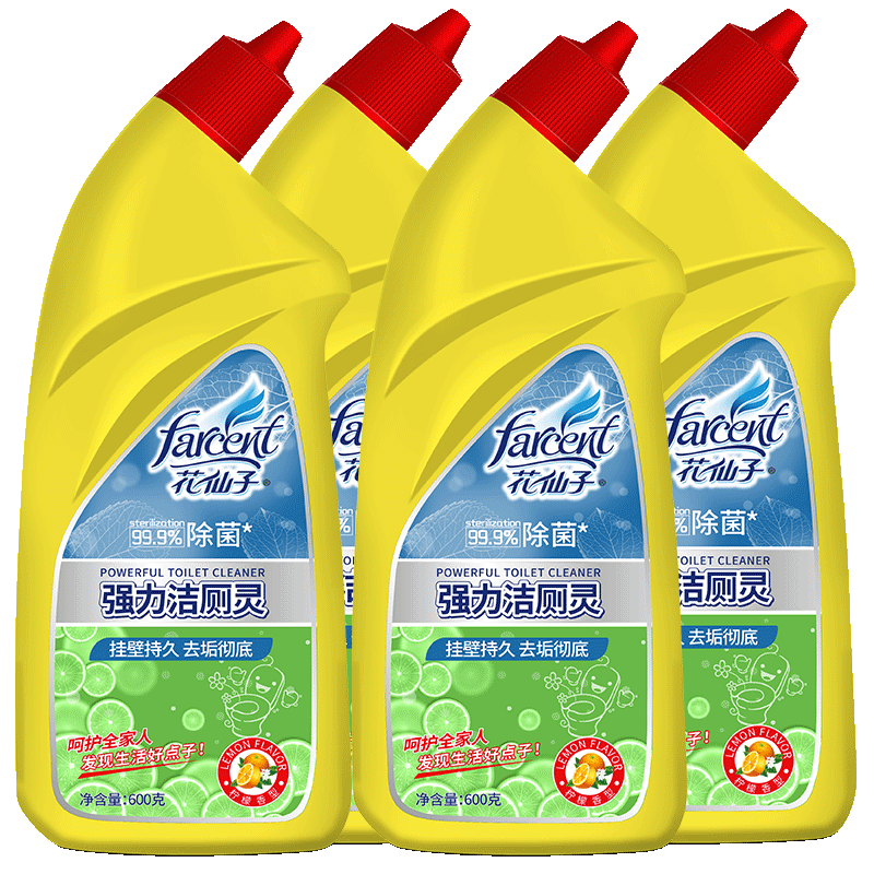 4瓶花仙子洁厕灵液强力马桶去尿垢 科雷家居马桶清洁剂/洁厕剂