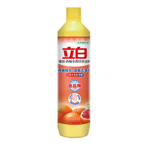 立白西柚洗洁精家用小瓶不伤手厨房餐饮去油洗涤剂宿舍洗涤灵408g - 图3