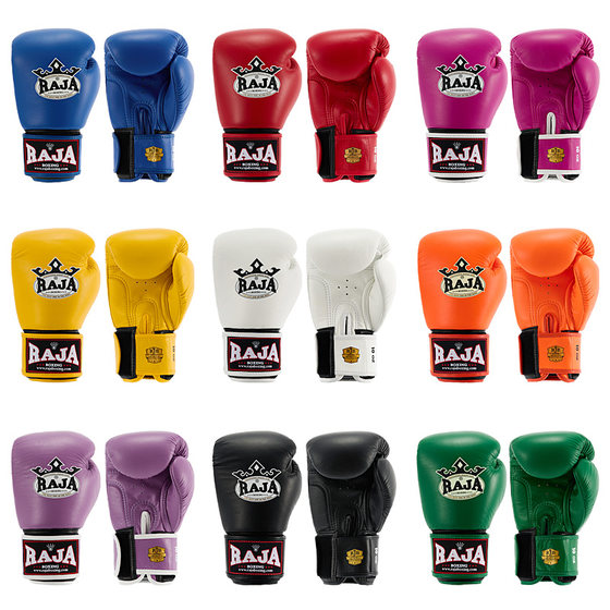 Thailand RAJA boxing gloves RBGV-1 original imported cowhide boxing gloves for adults and children Muay Thai fighting training