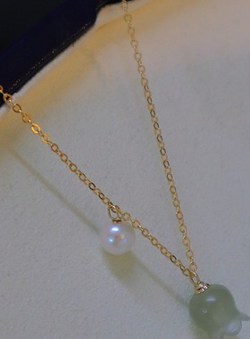 晴水绿兰玲花项链女S925银田园风天然和田玉锁骨链2024新款礼物