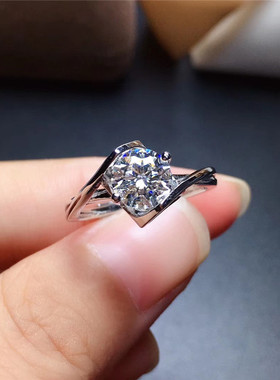 1克拉d色牛头款排戒镀纯银镀18k