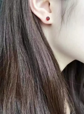 厂家直销天然石榴石女耳环耳坠