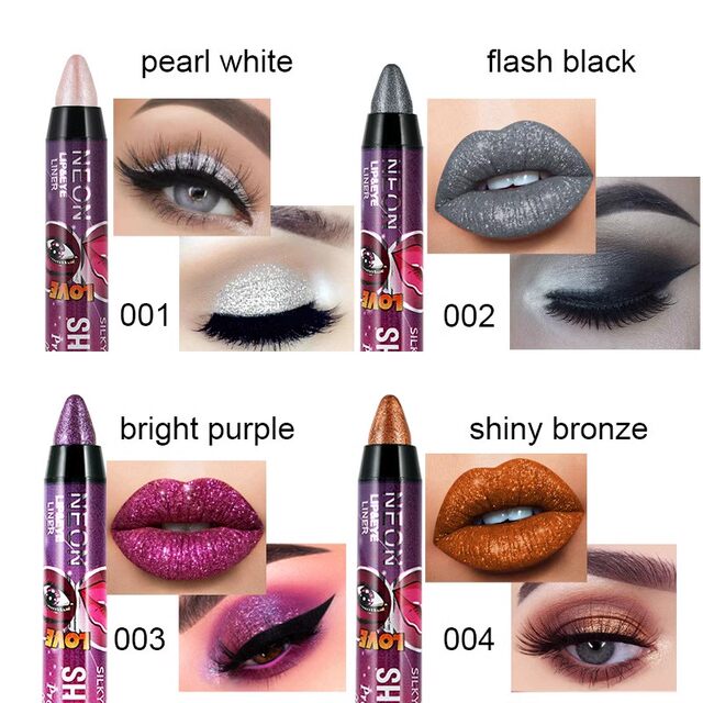 European and American makeup polarized glitter waterproof color eyeshadow pen