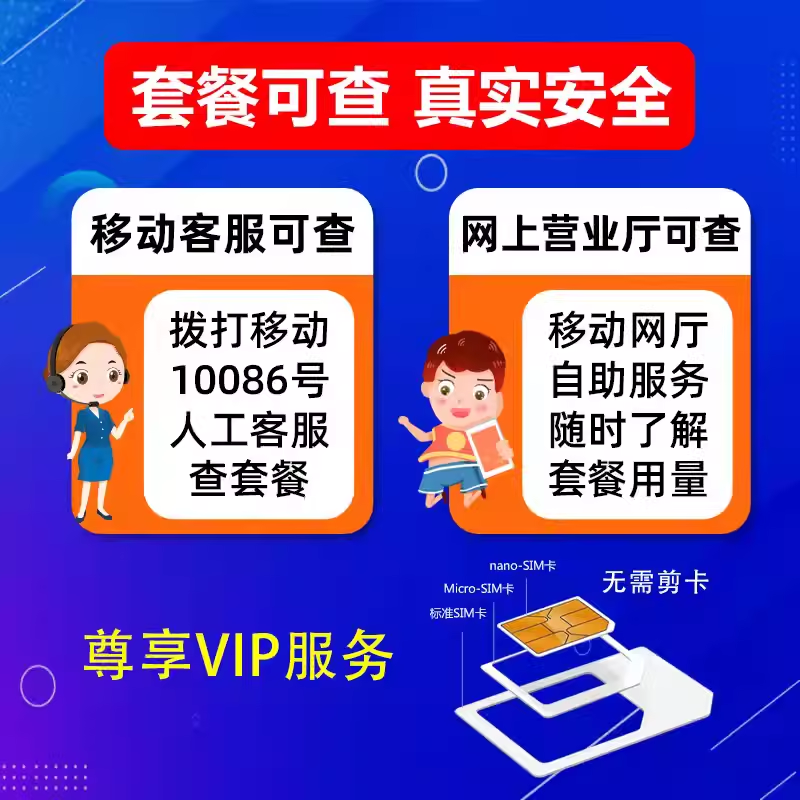 流量卡手机卡电话卡移动卡0月租纯全国通用流量上网卡大王卡4G5G-图1