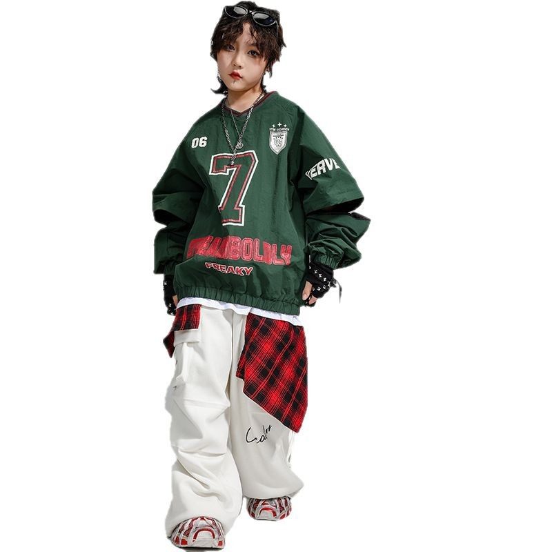 街舞儿童潮服嘻哈套装男童卫衣工装裤屁帘少儿hiphop演出服女孩子,淘宝优惠券,粉丝福利购,淘宝优惠卷
