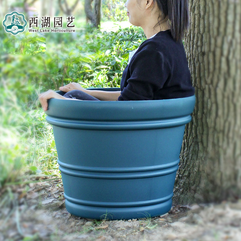 Milk Coffee CUBE SLIM 46 cm diameter plastic flower pot many colours available Milk Coffee CUBE SLIM 46 cm diameter plastic flower pot many colours available