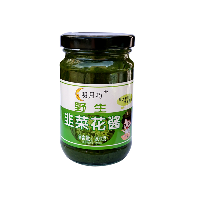 明月巧野生韭菜花酱火锅蘸料拌饭拌面调味酱下饭菜新鲜瓶装200克 - 图3