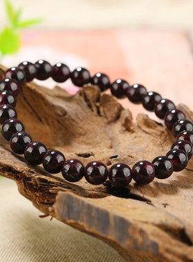 石榴石酒红色转运珠单圈水晶手串