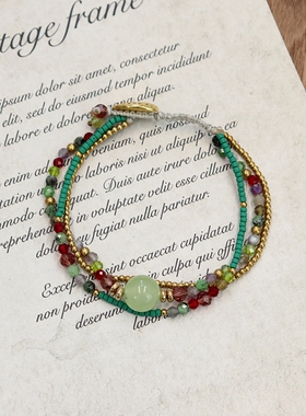 原创设计手工编织天然石水晶手链