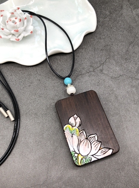 复古文艺原创黑檀木项链男