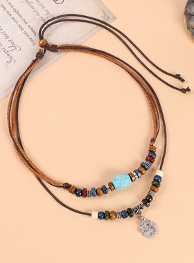 异域民族风编织双层项链藏式额饰