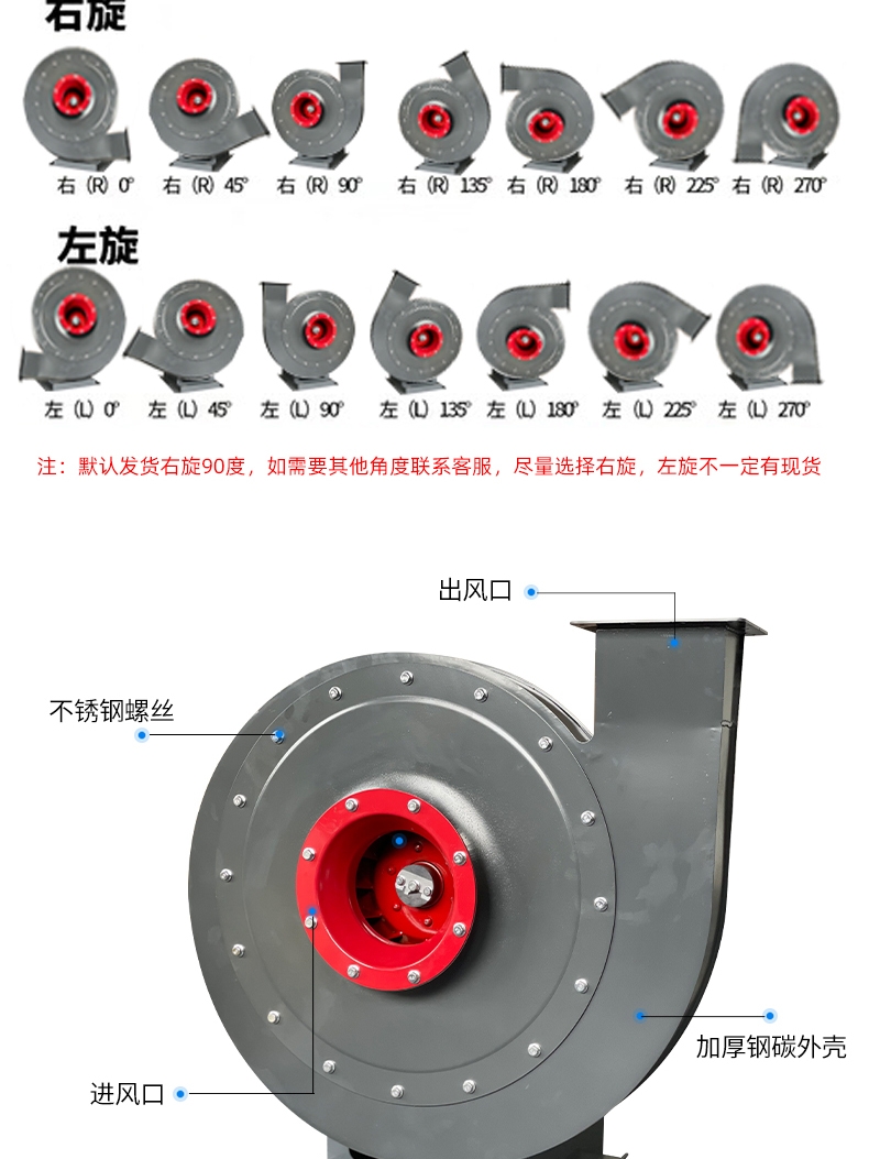 919高压离心风机大功率强力引风机380v工业锅炉输送抽风机鼓风机 - 图2