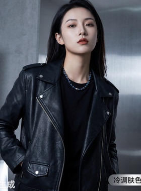 蓝色天然石拼色项链原创设计小众轻奢高级感男女手链ins国潮