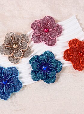 精致高级感立体花朵水钻胸针手工DIY材料服装发饰包包辅料配件