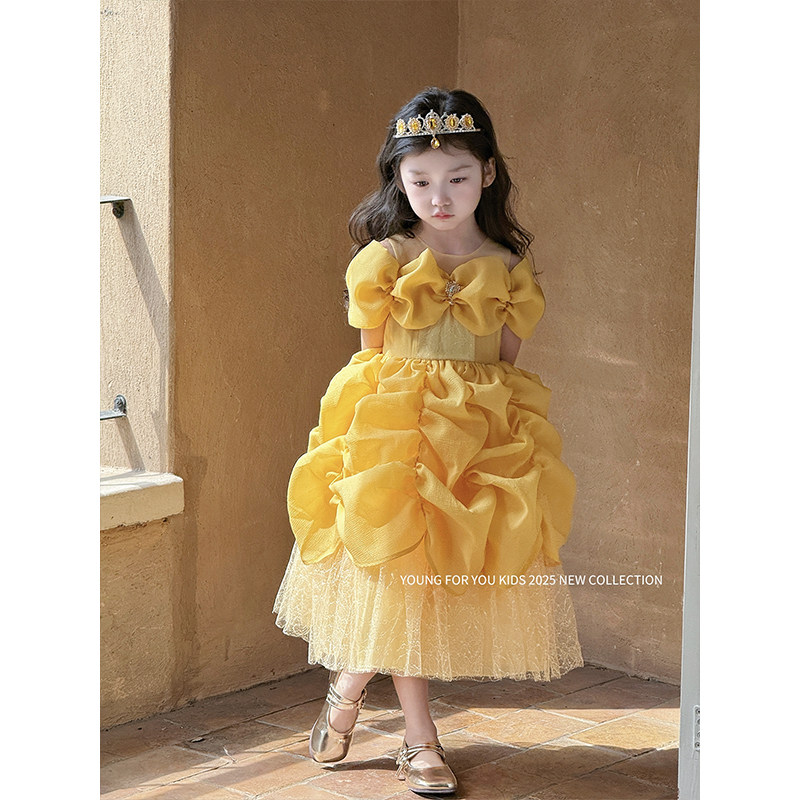 YFY女童秋冬贝儿公主连衣裙高级丝绒生日礼服重工宫廷风气质裙子,淘宝优惠券,粉丝福利购,淘宝优惠卷