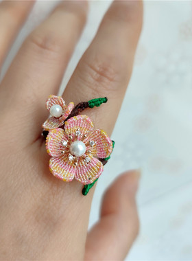 文艺小清新素雅梅花戒指