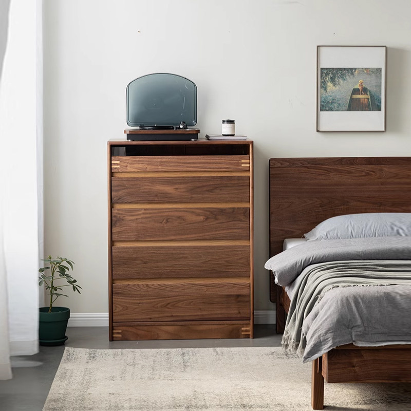 北美黑胡桃木五斗柜实木客厅卧室靠墙储物收纳柜床尾置物柜九斗柜,淘宝优惠券,粉丝福利购,淘宝优惠卷