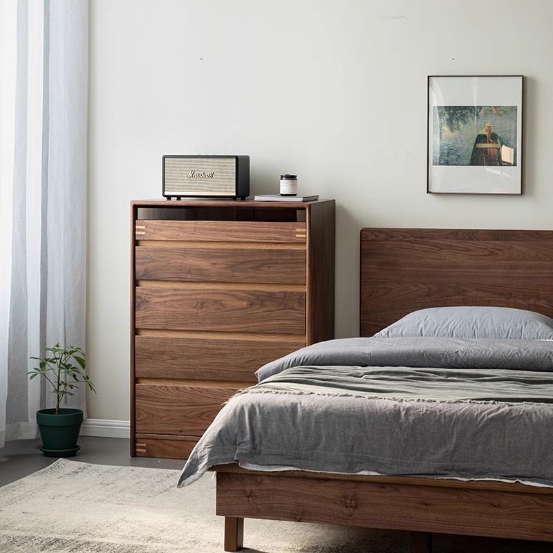 北美黑胡桃木五斗柜实木客厅卧室靠墙储物收纳柜床尾置物柜九斗柜,淘宝优惠券,粉丝福利购,淘宝优惠卷