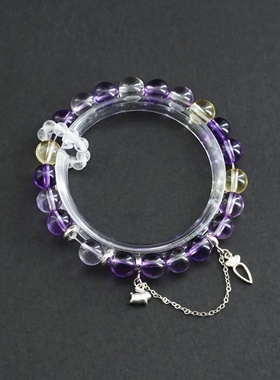 天然紫水晶手串原创设计小清新单圈女滴流手链生日礼物