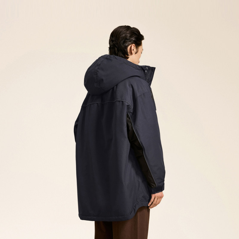 速写男装秋冬新款撞色长款工装风连帽羽绒服宽松运动设计感外套,淘宝优惠券,粉丝福利购,淘宝优惠卷