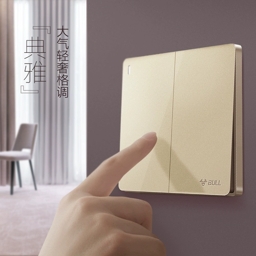 Переключатель флагманского магазина бычьего сокета, воздушная кондиционирование 16A, пять -отверстие панели 10A панель темная установка G12 Gold