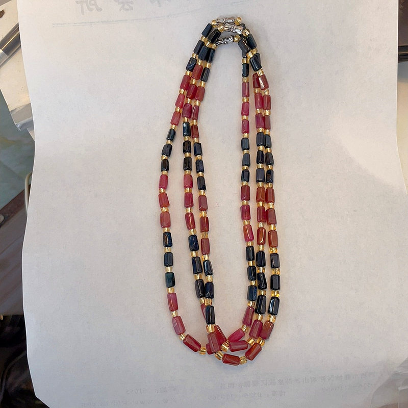 新品天然红蓝宝石搭配项链女款定制戒面吊坠戒指耳钉时尚精致优雅 - 图2