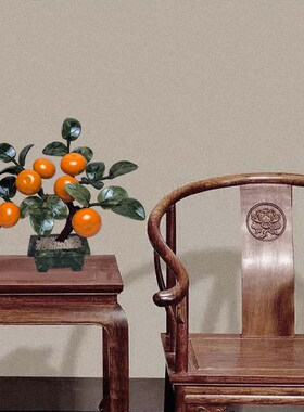 创意玄关招财桌面玉石酒柜装饰品