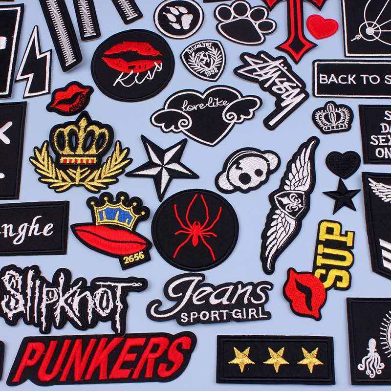 自粘黑色刺绣徽章布贴羽绒衣服包包牛仔裤补丁贴电脑绣花章,淘宝优惠券,粉丝福利购,淘宝优惠卷