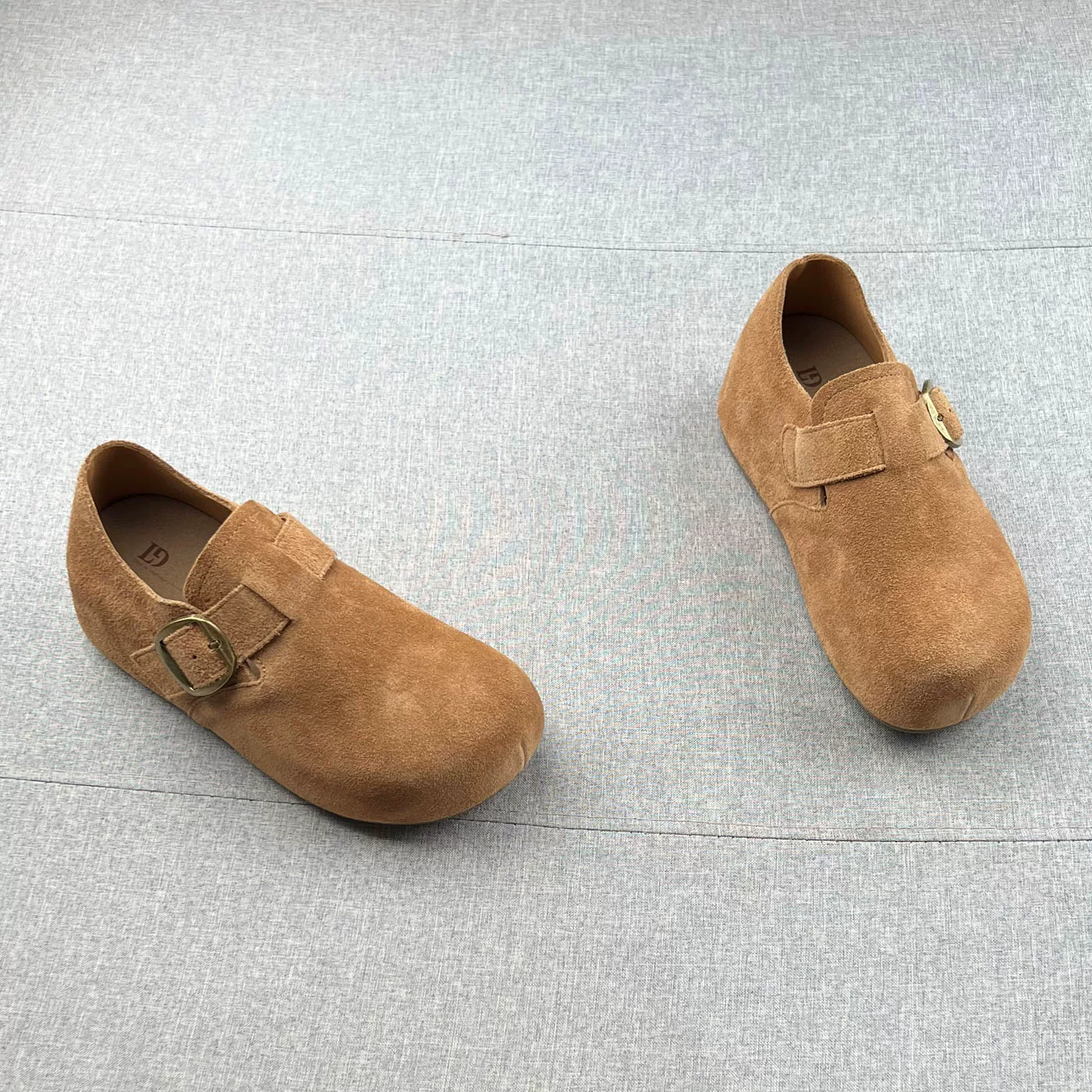 Женские обувь из натуральной кожи с подкладкой для повышения высоты, Birkenstock, новая осень 2025, мягкая поверхность, нескользящая толстая подошва, повседневная обувь‑лоферы