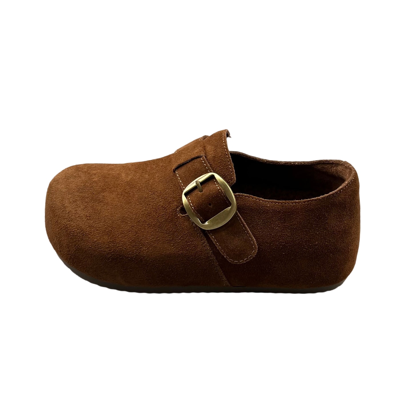 真皮魔术贴加绒保暧内增高厚底勃肯鞋棉鞋2025年冬款防滑豆豆鞋女 - 图3