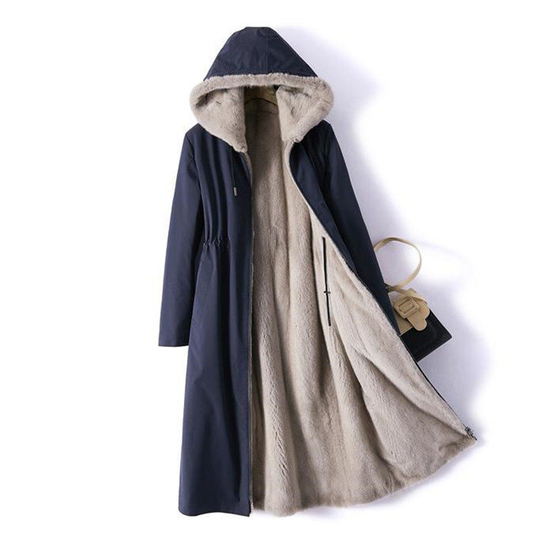 派克服女冬中长款皮草外套貂绒内胆可拆卸皮毛一体大衣妈妈装2024,淘宝优惠券,粉丝福利购,淘宝优惠卷