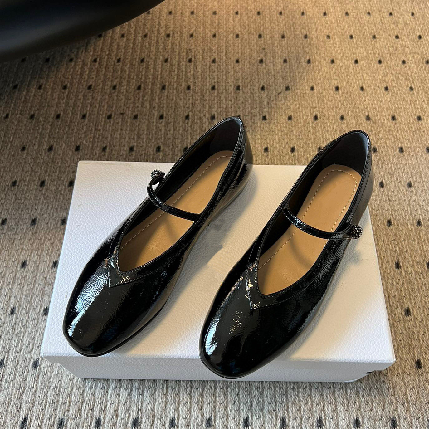 头层牛皮~水钻一字扣带玛丽珍鞋2026春新款真皮平底浅口芭蕾舞鞋,淘宝优惠券,粉丝福利购,淘宝优惠卷