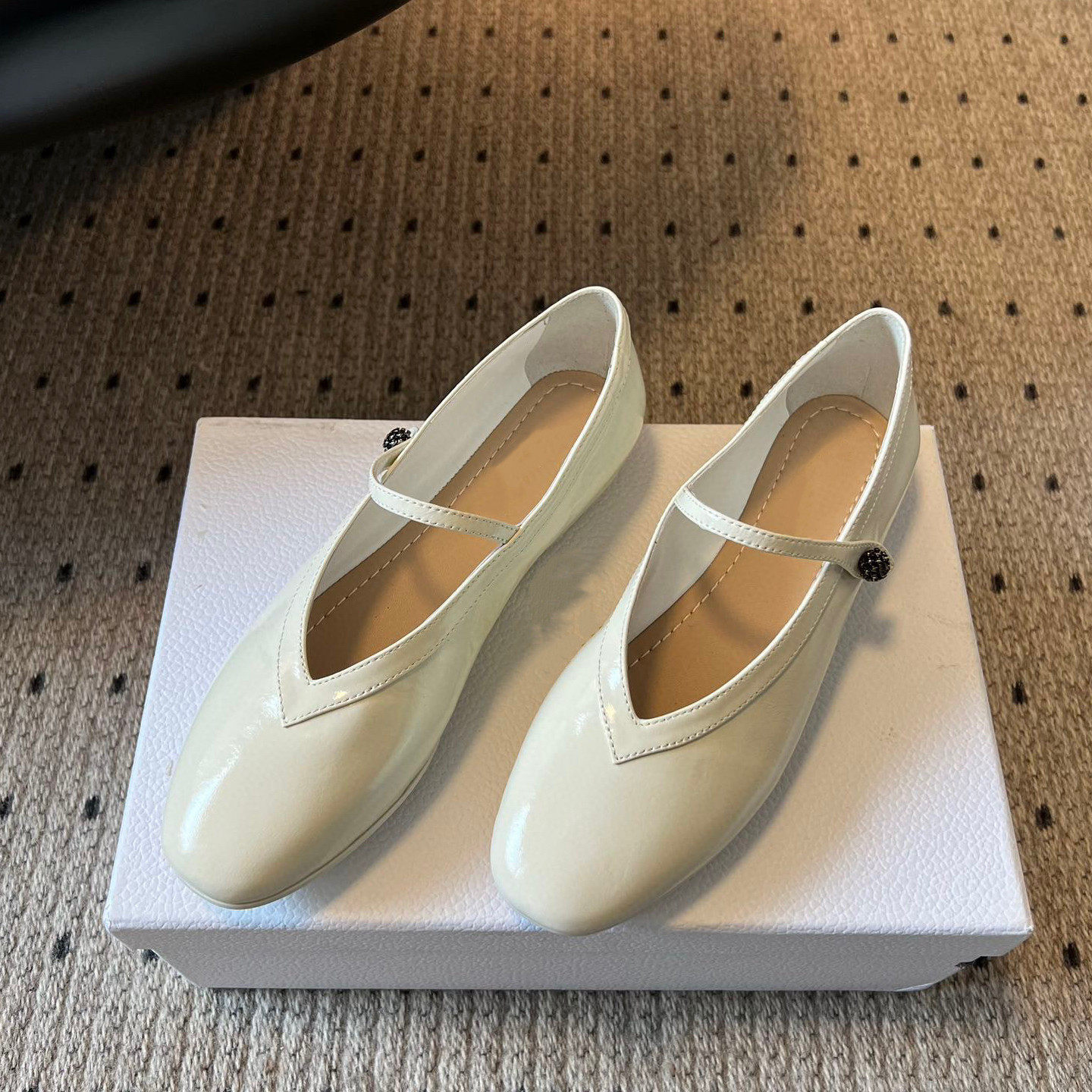 头层牛皮~水钻一字扣带玛丽珍鞋2026春新款真皮平底浅口芭蕾舞鞋,淘宝优惠券,粉丝福利购,淘宝优惠卷