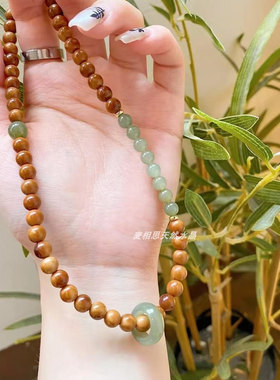 天然库克和田玉双圈文玩手串菩提