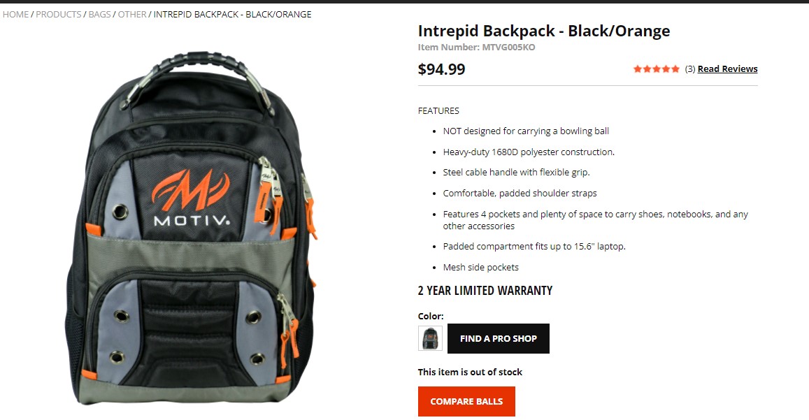 MOTIV品牌出门打比赛携带方便的保龄球背包 可以放出门随身物品 - 图2